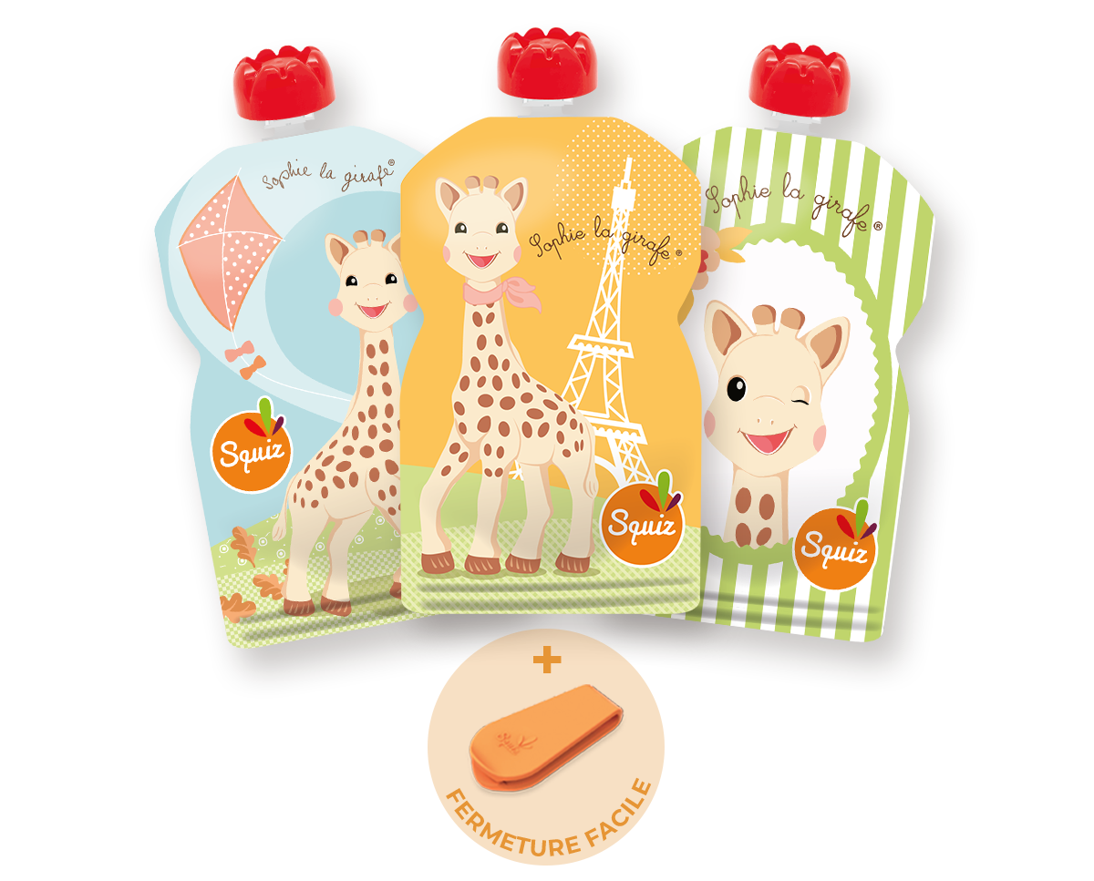 Coffret cadeau gourdes Sophie la Girafe, Squiz